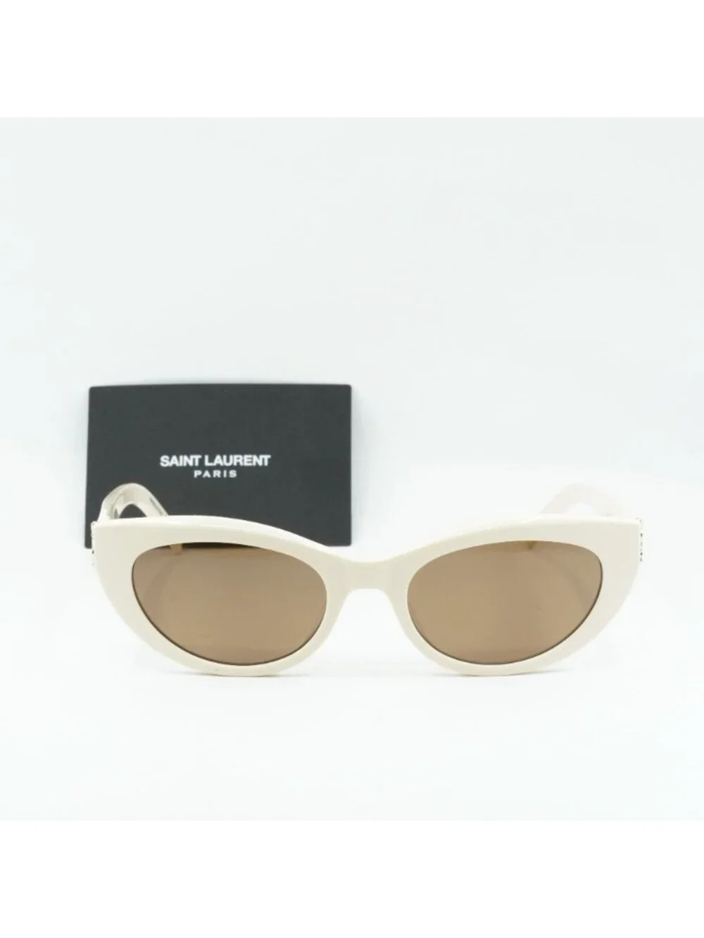 Saint Laurent SLM115 004 Cat Eye Sunglasses - Ivory / Brown